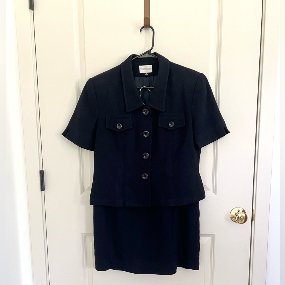 Preston & York Two-Piece Navy Suit, Size 14